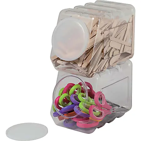 Bargain Pacon Interlocking Storage Container With Lid - External Dimensions: 5.5"x 9.5" Depth x 6.8" - Interlocking Closure - Plastic - Clear - 1 / Each