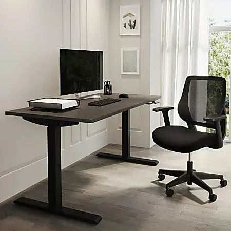 Free Delivery Realspace&reg; Magellan Performance Electric 60"W Height-Adjustable Standing Desk, Gray, BIFMA Compliant