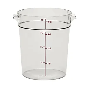Cambro Camwear 4-Quart Round Storage Containers, Clear, Set Of 12 Containers Grab Now