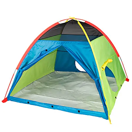 Pacific Play Tents Silver Series Super Duper 4-Kid Play Tent, 58"H x 58"W x 46"D, Multicolor One Day Deal