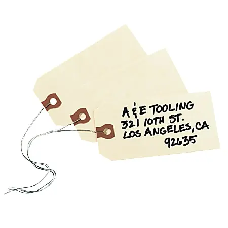 Place Order Avery&reg; Manila "G" Shipping Tags - 4.25" Length x 2.12" Width - Rectangular - Wire Fastener - 1000 / Box - Manila