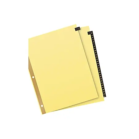 Buy Direct Avery&reg; 30% Recycled Black Leather Tab Dividers, 8 1/2" x 11", Buff Dividers/Black Tabs, 1-31