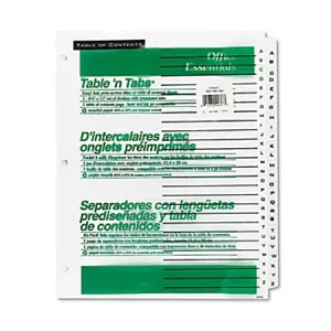 Bulk Order Avery&reg; Office Essentials Table 'n Tabs Dividers, 8-1/2" x 11", White, Pack Of 26 Dividers
