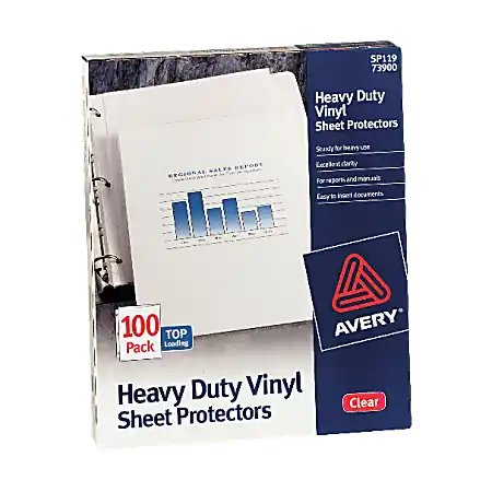 Avery&reg; Heavy-Duty Vinyl Sheet Protectors, 8 1/2" x 11", Top Loading, Pack Of 100 Handmade