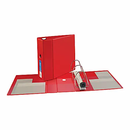 Avery&reg; Heavy-Duty 3-Ring Binder With Locking One-Touch EZD&trade; Rings, 5" D-Rings, 45% Recycled, Red Next Day Delivery