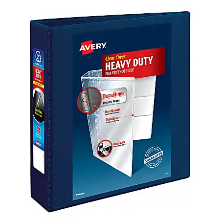 Avery&reg; Heavy-Duty View 3 Ring Binder, 2" One Touch EZD&reg; Rings, Navy Blue, 1 Binder Bargain