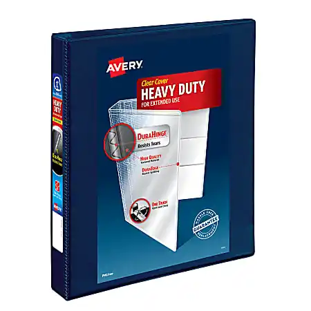 Avery&reg; Heavy-Duty View 3 Ring Binder, 1" One Touch EZD&reg; Rings, Navy Blue, 1 Binder Factory Price