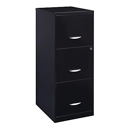 Exclusive Realspace 18"D 3-Drawer Vertical Letter-Size File Cabinet, Black