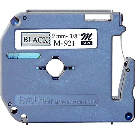 Brother&reg; M-921 Black-On-Silver Tape, 0.38" x 26.2' Limited Offer