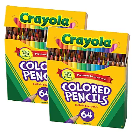 Crayola Short Colored Pencils, 64 Per Pack, Set Of 2 Packs Bulk Order