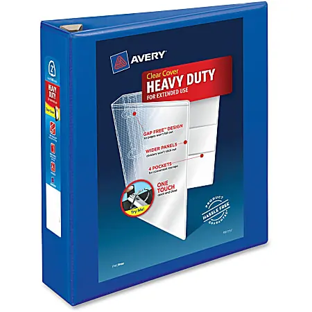 Avery&reg; Heavy-Duty View 3-Ring Binder With Locking One-Touch EZD&trade; Rings, 2" D-Rings, 39% Recycled, Pacific Blue Bulk Order