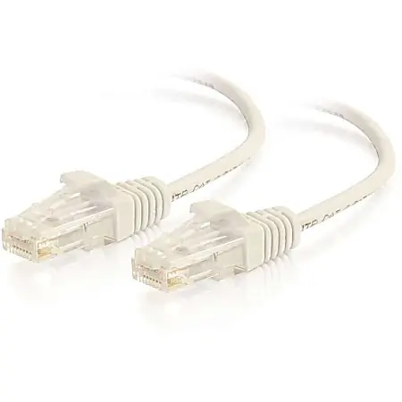 C2G 3ft Cat6 Snagless Unshielded (UTP) Slim Ethernet Cable - Cat6 Network Patch Cable - PoE - White - 3 ft Category 6 Network Cable- 01186 Sale