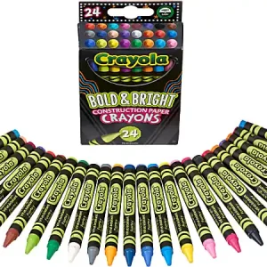 Get Yours Crayola&reg; Bold And Bright Construction Paper Crayons, Assorted Colors, Pack Of 24 Crayons