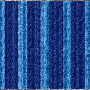 Next Day Delivery Flagship Carpets Basketweave Stripes Classroom Rug, 6' x 8 3/8', Blue