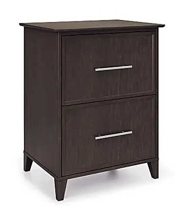 Realspace® Koru 23-1/2"W x 17-1/2"D Lateral 2-Drawer File Cabinet, Espresso Oak, BIFMA Compliant Handmade