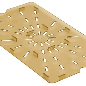 Fan Favorite Cambro H-Pan High-Heat GN 1/1 Drain Shelf, 5/8"H x 18-5/16"W x 10-5/16"D, Amber, Pack Of 6 Shelves