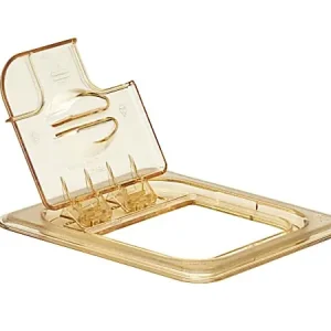 Limited Offer Cambro H-Pan High-Heat GN 1/6 Notched FlipLids, Amber, Set Of 6 Lids