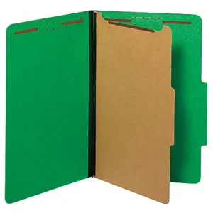 Pendaflex&reg; Pressboard Classification Folders With Fasteners, 1 3/4" Expansion, Legal Size, Dark Green, Box Of 10 Folders Holiday Sale