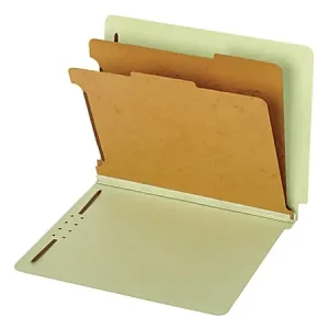Pendaflex&reg; End-Tab Classification Folders, 2 1/2" Expansion, 8 1/2" x 11", 2 Dividers, Light Green, Box Of 10 Folders Viral