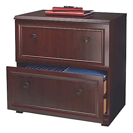 Authentic Realspace&reg; Broadstreet 29-1/2"W x 19"D Lateral 2-Drawer File Cabinet, Cherry