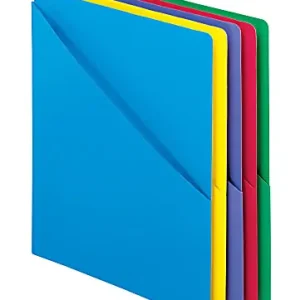 Crafted Pendaflex&reg; Slash-Pocket Project Folders with Holder for CDs/DVDs, 11" x 8 1/2", Assorted Colors, Pack Of 25