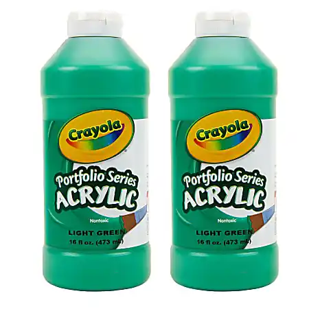 Crayola Portfolio Series Acrylic Paint, 16 oz., Light Green, Pack Of 2 Hot Deal