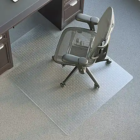 Warranty Included Realspace&trade; Advantage Commercial Pile Chair Mat, Wide Lip, 45" x 53", Clear
