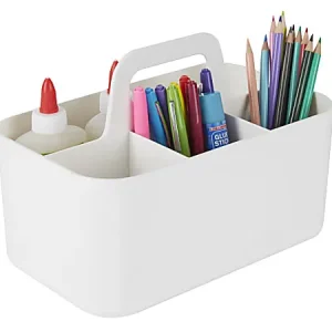 Shop Now Realspace&trade; Stackable Storage Caddy, Small Size, White