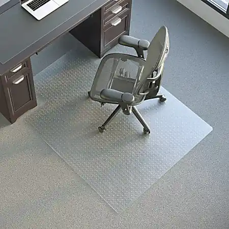 Realspace&trade; Advantage Commercial Pile Chair Mat, Wide Lip, 46" x 60", Clear Cheap