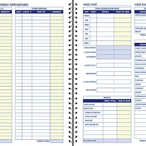 Adams&reg; Weekly Bookkeeping Book, 8 1/2" x 11", Blue One Day Deal