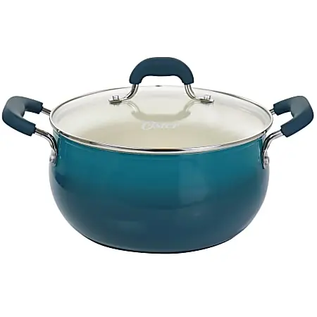 In Demand Oster Corbett 5.4 Qt Non-Stick Aluminum Dutch Oven, Blue
