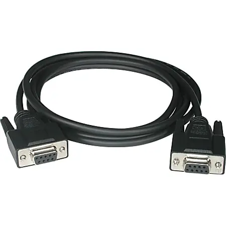 Premium C2G 6ft DB9 F/F Null Modem Cable - Black - DB-9 Female - DB-9 Female - 6ft - Black