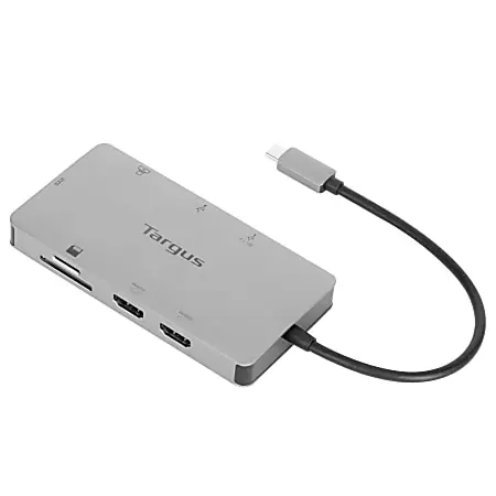 Exclusive Offer Targus&reg; Dual HDMI&trade; 4K Docking Station, 5-14&rdquo;H x 8-3/4&rdquo;W x 1-13/16&rdquo;D, Blue, DOCK423TT