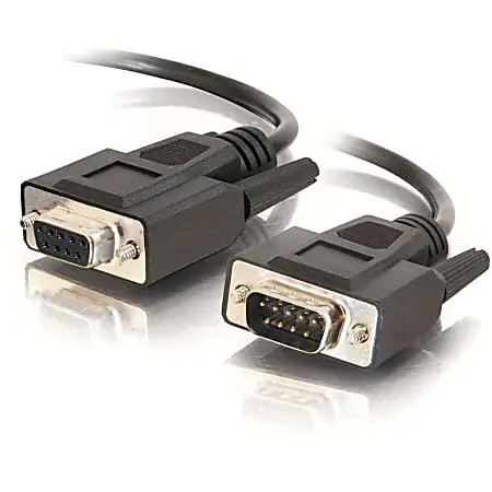 Latest C2G - Serial extension cable - DB-9 (M) to DB-9 (F) - 1 ft - molded, thumbscrews - black