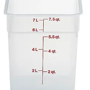 Cambro Translucent CamSquare Food Storage Containers, 8 Qt, Pack Of 6 Containers High Quality