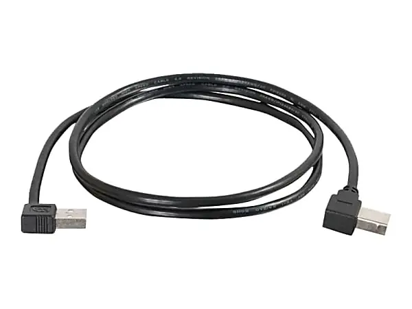 Premium C2G 1m USB Cable - Right Angle - M/M - USB cable - USB (M) to USB Type B (M) - USB 2.0 - 1 m - 90° connector, right-angled connector - black
