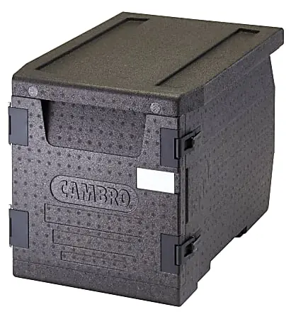 Special Discount Cambro Cam GoBox GN 1/1 4" Deep Front Loading Food Transporter, 18-3/4"H x 17-5/16"W x 25-1/4"D, Black