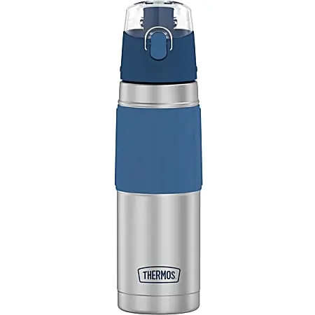 Thermos 18-Ounce Vacuum-Insulated Stainless Steel Hydration Bottle (Slate Blue) - 18 fl oz (532.3 mL) - Vacuum - Slate Blue, Blue Low Price