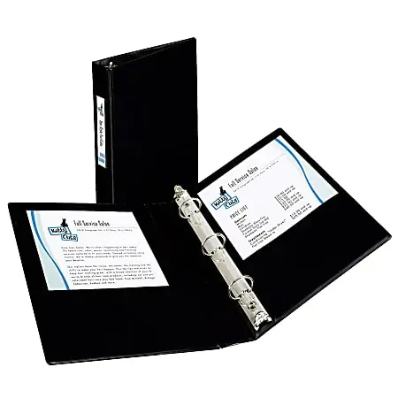 Avery&reg; Durable 3-Ring Binder, 1" Round Rings, Half Letter (5-1/2" x 8-1/2"), 45% Recycled, Black Buy Today