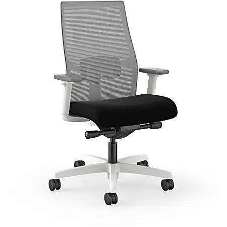Get Yours HON Ignition Mid-back Task Chair - Black Seat Color - Fog Back Color - Mesh Back Material - Designer White Frame Color - Mid Back - 1 Each