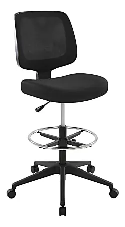 Realspace&reg; Laristo Mesh/Fabric Mid-Back Drafting Chair, Black, BIFMA Compliant Top Pick