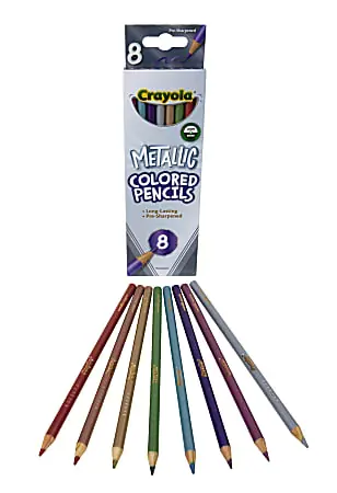 Grab Now Crayola® Metallic Color Pencils, Assorted Colors, Box Of 8 Color Pencils