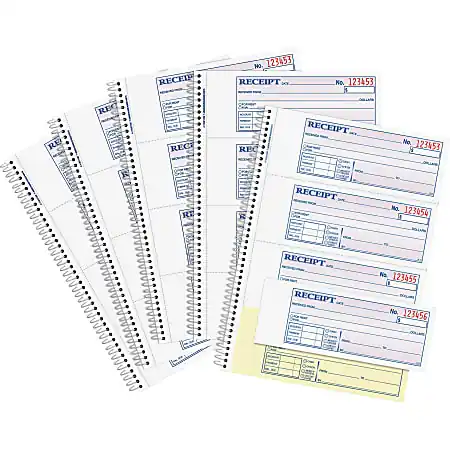 Adams Spiral 2-part Money/Rent Receipt Book - 200 Sheet(s) - Spiral Bound - 2 Part - 2.75"x7.62" Form Size - SC1182PK Certified