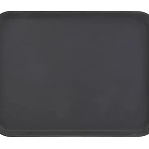 In Demand Cambro Rectangular Camtread Trays, 15" x 20", Black, Set Of 12 Trays