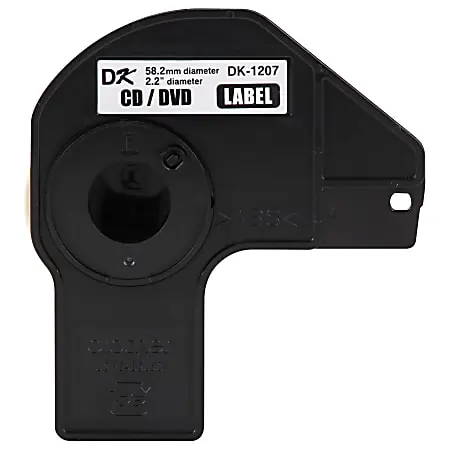 Original Brother DK1207 CD/DVD Film Labels, 2 1/3" x 2 1/3", White, Pack Of 100
