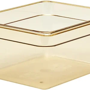 Cambro H-Pan High-Heat GN 1/2 Food Pans, 6"H x 10-7/16"W x 12-3/4"D, Amber, Pack Of 6 Pans Limited Offer