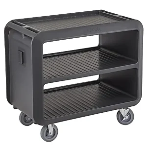 Cambro Service Cart Pro 3-Shelf Plastic Food Service Cart, 37-1/16"H x 23-13/16"W x 41-1/2"D, Charcoal Gray One Day Deal