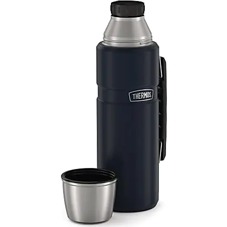 Thermos Stainless King Beverage Bottle 40Oz - 1.3 quart (1.2 L) - Vacuum - Midnight Blue, Blue, Matte Blue Handmade