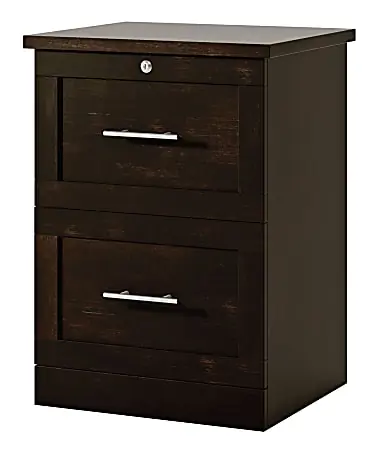 Fast Shipping Realspace® 17"D Vertical 2-Drawer File Cabinet, Peppered Black