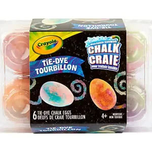 Transform sidewalks with Crayola Tie-Dye Chalk Eggs! Choose from 6 washable color combos and create eye-popping art outdoors. Top Rated
